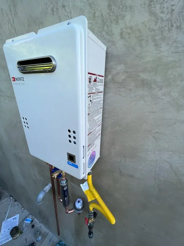 Tankless water heater installation for Camp Mishannock homes